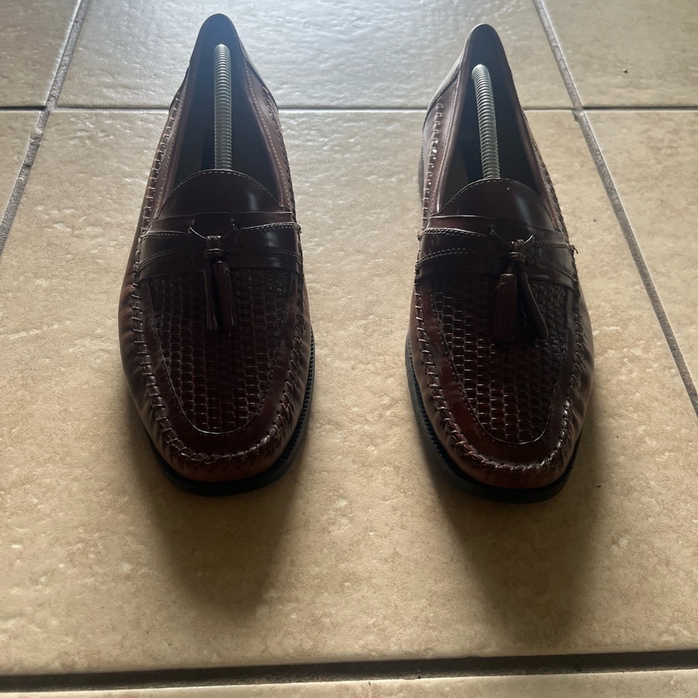 stacy adams mens shoes loafers Brown Size 10 1/2 Genuine Leather Made In Brazil